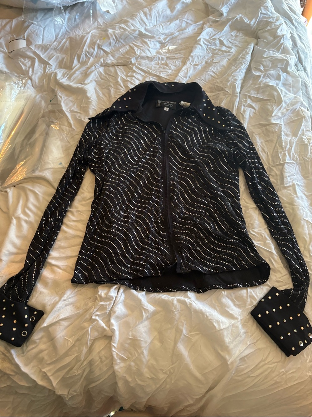 Showtime western rail, shirt Wave Rhinestone Zip Jacket
